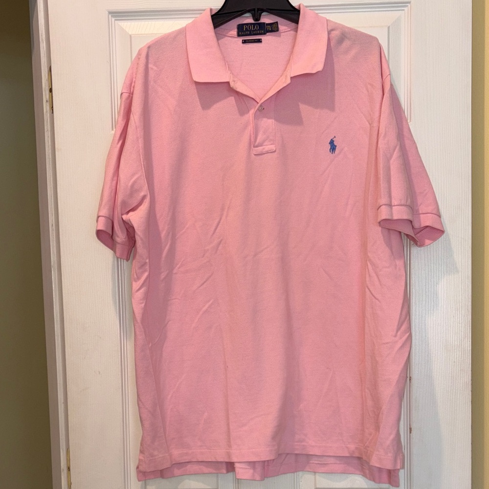 Polo by Ralph Lauren Men's Pink Polo Shirt, XXL